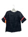 Vilagallo Size 42 Black, Pink, Orange Short Sleeve Ric-Rac Split V neck Top Black, Pink, Orange / 42