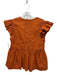 Ulla Johnson Size 6 Orange Cotton Ruffle Cap Sleeve Pintuck Split V neck Top Orange / 6