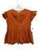 Ulla Johnson Size 6 Orange Cotton Ruffle Cap Sleeve Pintuck Split V neck Top Orange / 6