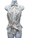 Max Mara Size Est XS/S White, Purple, Blue Cotton Sleeveless Floral Collar Top White, Purple, Blue / Est XS/S