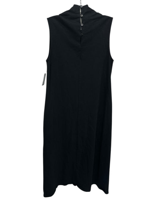 Velvet Size S Black Cotton Sleeveless Mock Neck Sheath Midi Dress Black / S