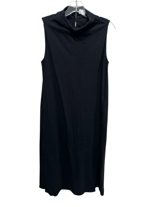 Velvet Size S Black Cotton Sleeveless Mock Neck Sheath Midi Dress Black / S
