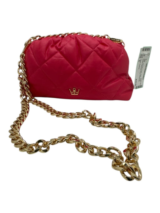 Oliver Thomas Hot Pink & Gold Nylon Puffer Quilted Magnetic Close Crossbody Bag Hot Pink & Gold / S