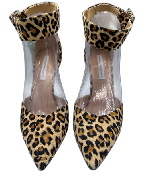 Diane Von Furstenberg Shoe Size 8B Beige, Black & Brown Nubuck Pointed Toe Pumps Beige, Black & Brown / 8B