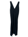 Frame Size XS Black Cotton Sleeveless V Neck Flare Hem Midi Dress Black / XS