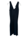 Frame Size XS Black Cotton Sleeveless V Neck Flare Hem Midi Dress Black / XS