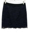 Claudie Pierlot Size 36 Black & Navy Blue Cotton Blend Floral Lace Overlay Skirt Black & Navy Blue / 36