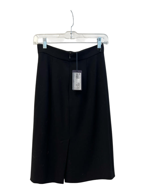 Prada Size 38 Black Acetate & Polyester High Waist Brief Back Zip Skirt Black / 38
