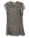 Joie Size 2 Black, White, Red Silk Shirred Floral Silhouette Button Down Dress Black, White, Red / 2