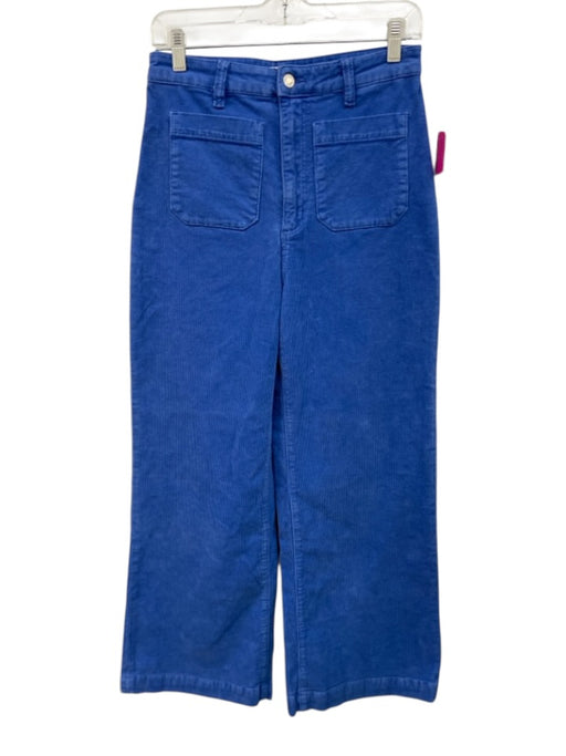 Rolla's Size S Blue Cotton Blend Corduroy High Rise Patch Pockets Wide Leg Pants Blue / S