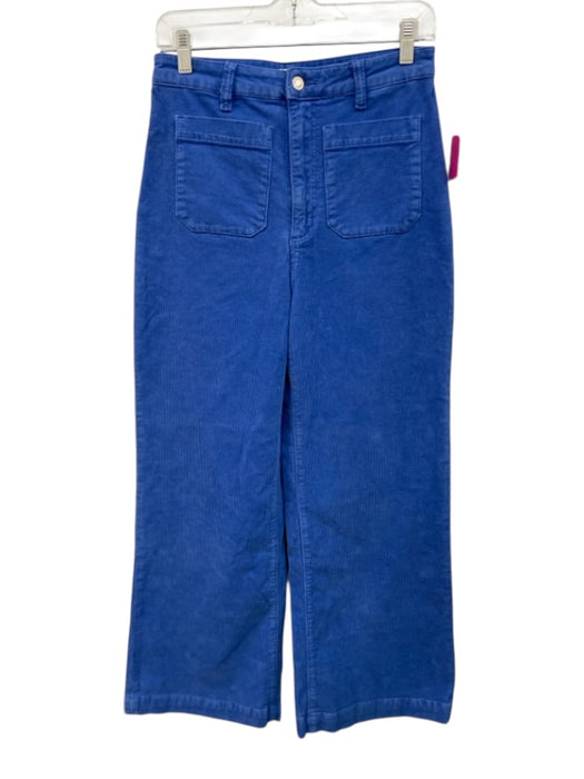 Rolla's Size S Blue Cotton Blend Corduroy High Rise Patch Pockets Wide Leg Pants Blue / S