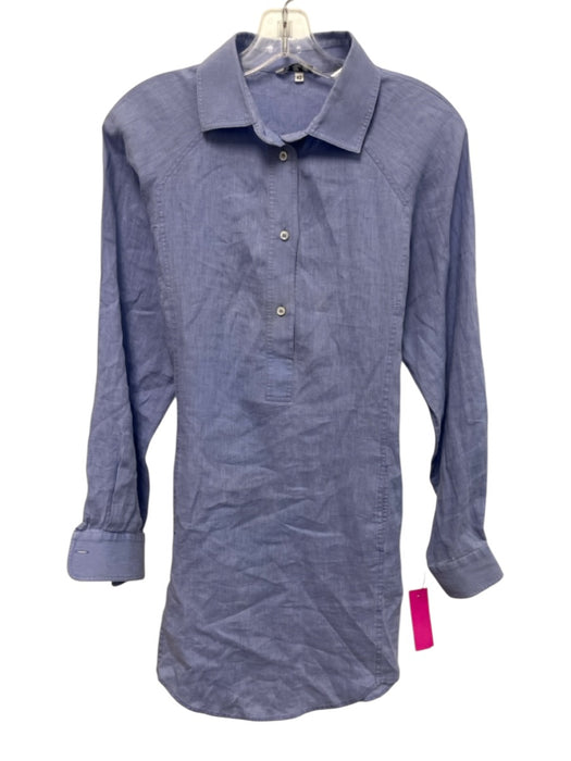 Loro Piana Size 42 / S Periwinkle Blue Linen Quarter Button Side Pockets Dress Periwinkle Blue / 42 / S