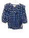 Cleobella Size XS Blue & White Organic Cotton Ruffle Trim Gingham Top Blue & White / XS