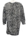 THML Size S White & Black Cotton Zebra Print 3/4 Balloon Sleeve V Neck Dress White & Black / S