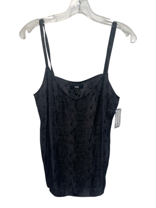 Paige Size S Gray & Black Polyester Faux leather Straps Abstract Snake Print Top Gray & Black / S