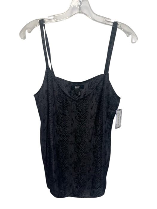 Paige Size S Gray & Black Polyester Faux leather Straps Abstract Snake Print Top Gray & Black / S