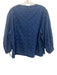Akris Punto Size 10 Blue Cotton Botanical Embroidery Bird Motif Back Zip Top Blue / 10