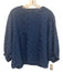 Akris Punto Size 10 Blue Cotton Botanical Embroidery Bird Motif Back Zip Top Blue / 10