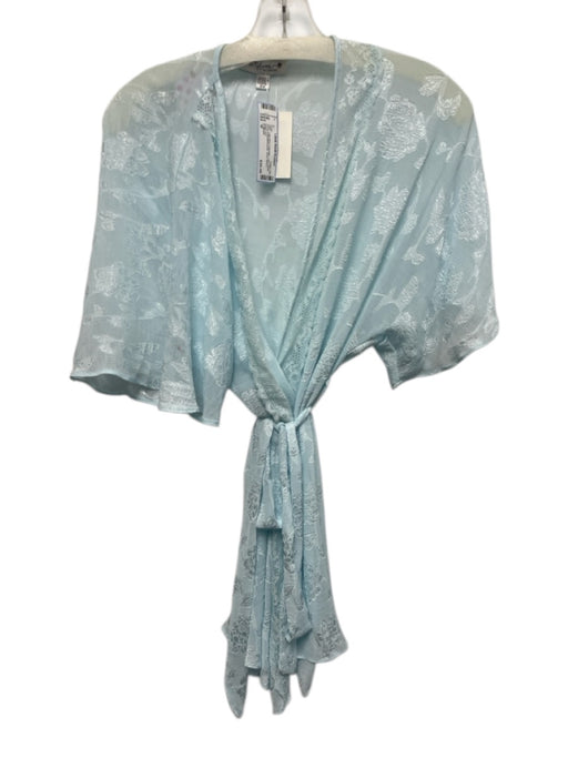 In Bloom Size M Light Blue Polyester Lace Detail Floral Embellishments Robe Light Blue / M