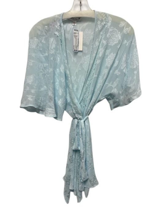 In Bloom Size M Light Blue Polyester Lace Detail Floral Embellishments Robe Light Blue / M