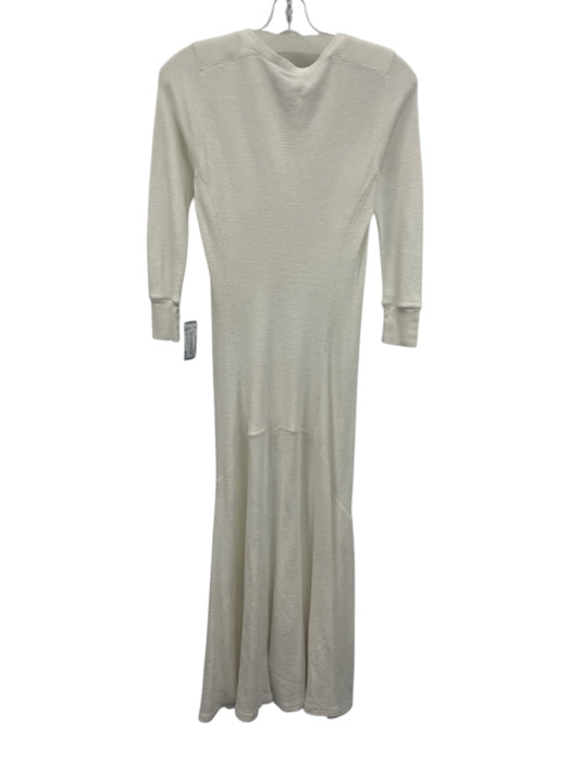 Polo Ralph Lauren Size S Cream White Cotton Waffle Knit 3/4 Sleeve Paneled Dress Cream White / S