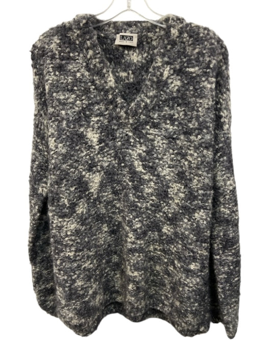 Lazo Size Est L Gray Wool Blend Knit V Neck Men's Sweater Gray / Est L