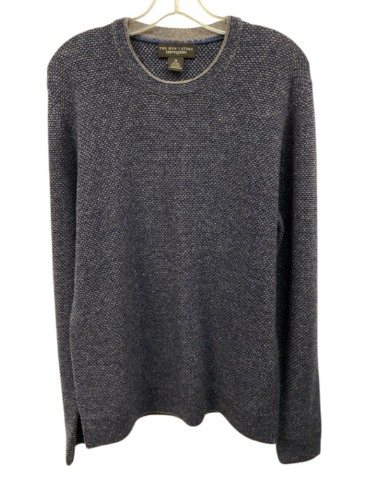 Bloomingdales Size M Blue Wool Blend Knit Crew Men's Sweater Blue / M