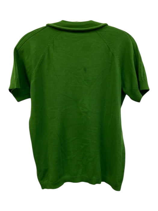 Kenzo Size L Green Cotton Short Sleeve Ribbed Crew Neck Top Green / L