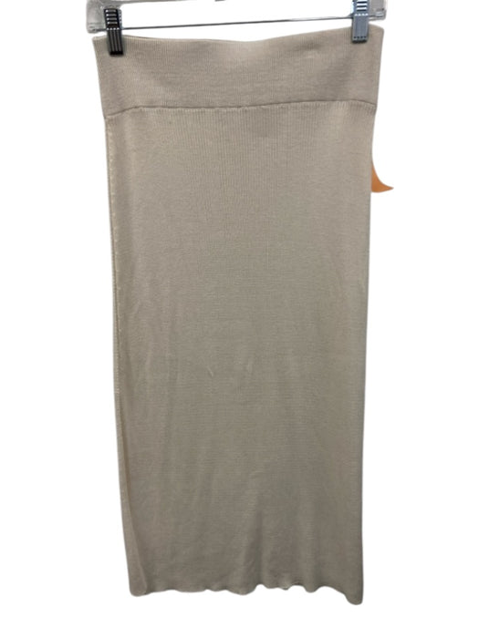 Free People Size S White Viscose & Cotton Ribbed Elastic Waist Maxi Skirt White / S
