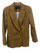J Crew Size 00 Brown Wool Long Sleeve Double Breasted Collar Blazer Brown / 00