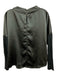 Melissa Nepton Size S Green & Gray Viscose Blend Long Sleeve Mock Neck Shine Top Green & Gray / S