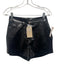 Meshki Size S Black Polyurethane Pleather Zip Fly High Rise Shorts Black / S