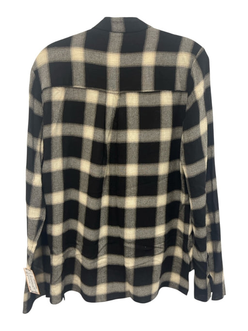 Derek Lam 10 Crosby Size 8 Black & Cream Viscose & wool Long Sleeve Plaid Top Black & Cream / 8