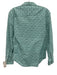 Emporio Armani Size S Green, Gray, White Cotton Blend Button Up Pixel Blouse Top Green, Gray, White / S