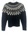 Berenice Size XS Black & White Wool Fair Isle High Neck Knit Sweater Black & White / XS