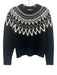 Berenice Size XS Black & White Wool Fair Isle High Neck Knit Sweater Black & White / XS