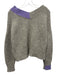 Helmut Lang Size S Gray & Purple Wool & Camel Hair V Neck Color Block Sweater Gray & Purple / S