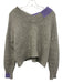 Helmut Lang Size S Gray & Purple Wool & Camel Hair V Neck Color Block Sweater Gray & Purple / S