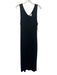 Nordstrom Size M Black Rayon Blend Sleeveless V Neck Midi Dress Black / M