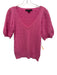 Ralph Lauren Size S Pink Wool Blend Short Sleeve Cable Knit V Neck Top Pink / S