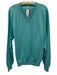 Peter Millar Size L Green Cotton Solid V Neck Men's Sweater Green / L