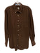 Peter Millar Size M Brown Cotton Solid Button Down Men's Long Sleeve Shirt Brown / M