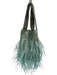 Retrofete Blue Viscose Feather Sequin Jeweled Dust Bag Incl. Bag Blue / One Size