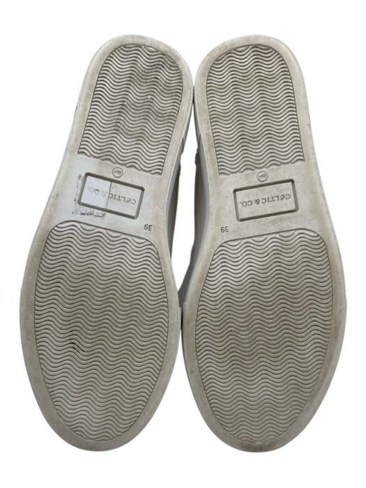 Celtic & Co Shoe Size 39 White Leather Side Zip Shearling Lace Up Sneakers White / 39