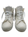Celtic & Co Shoe Size 39 White Leather Side Zip Shearling Lace Up Sneakers White / 39