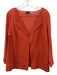 Akris Size 12 Orange Cotton Spaghetti Strap Long Sleeve Hook & Eye Top Orange / 12