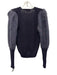 Ann Wi Size Small Mixed Purples Mohair Blend Long puff sleeve Crochet Sweater Mixed Purples / Small