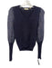 Ann Wi Size Small Mixed Purples Mohair Blend Long puff sleeve Crochet Sweater Mixed Purples / Small