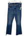 Mother Size 29 Medium Wash Cotton Denim High Rise Whiskering Faded Raw Hem Jeans Medium Wash / 29
