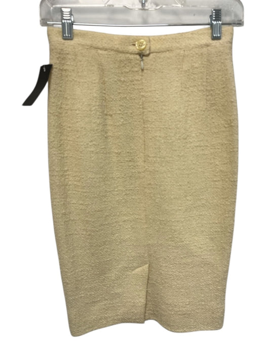 Karl Lagerfeld Size 38 Butter Yellow Wool High Rise Darted Boucle Pencil Skirt Butter Yellow / 38